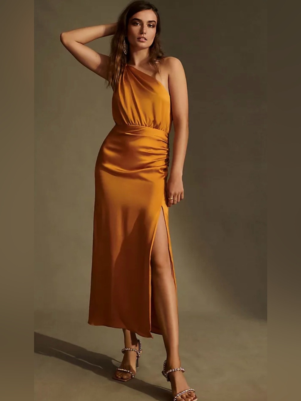 One-Shoulder Silk Midi Dress
Anthropologie